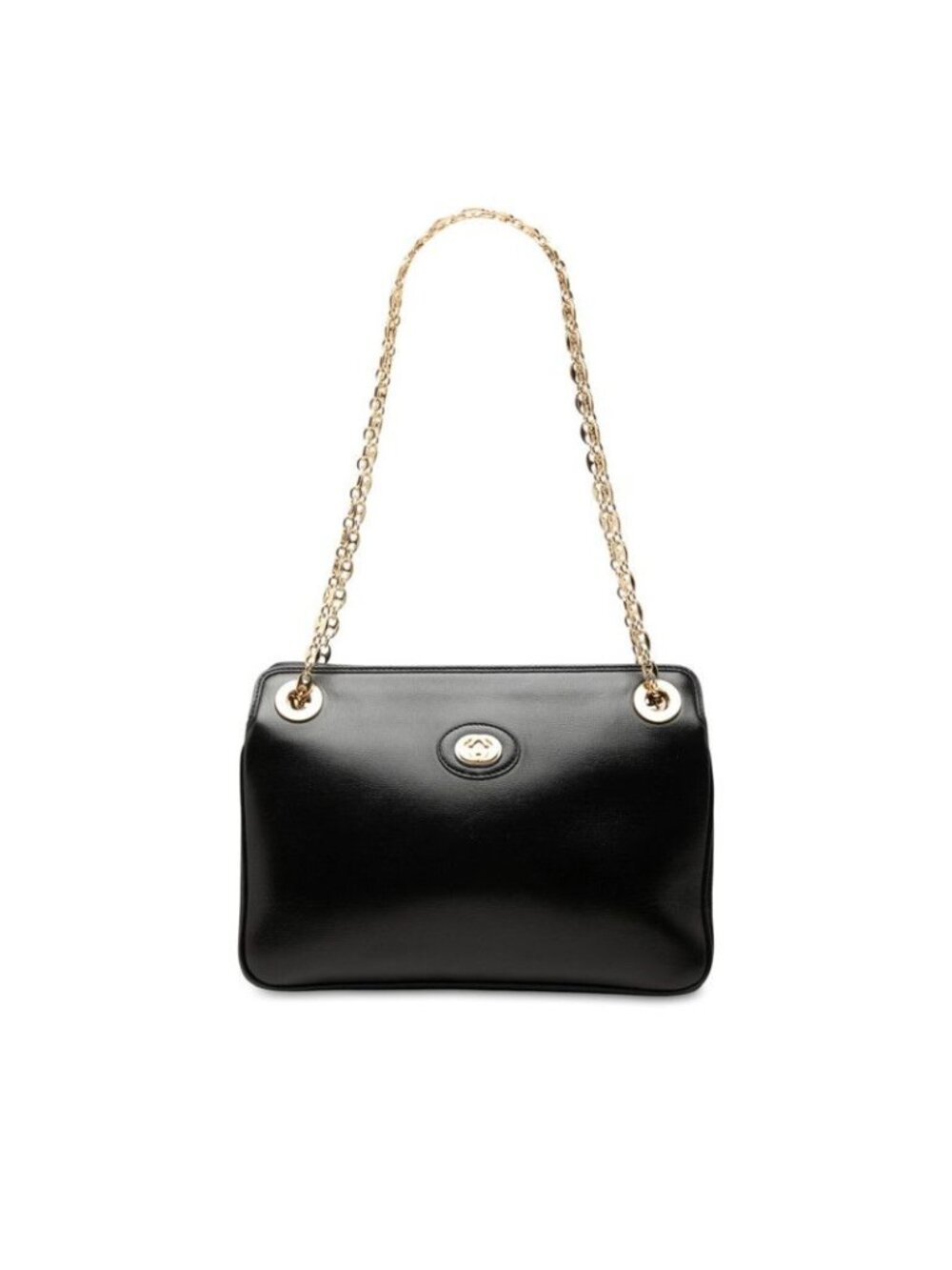 Gucci Marina Chain Shoulder Bag Black Leather